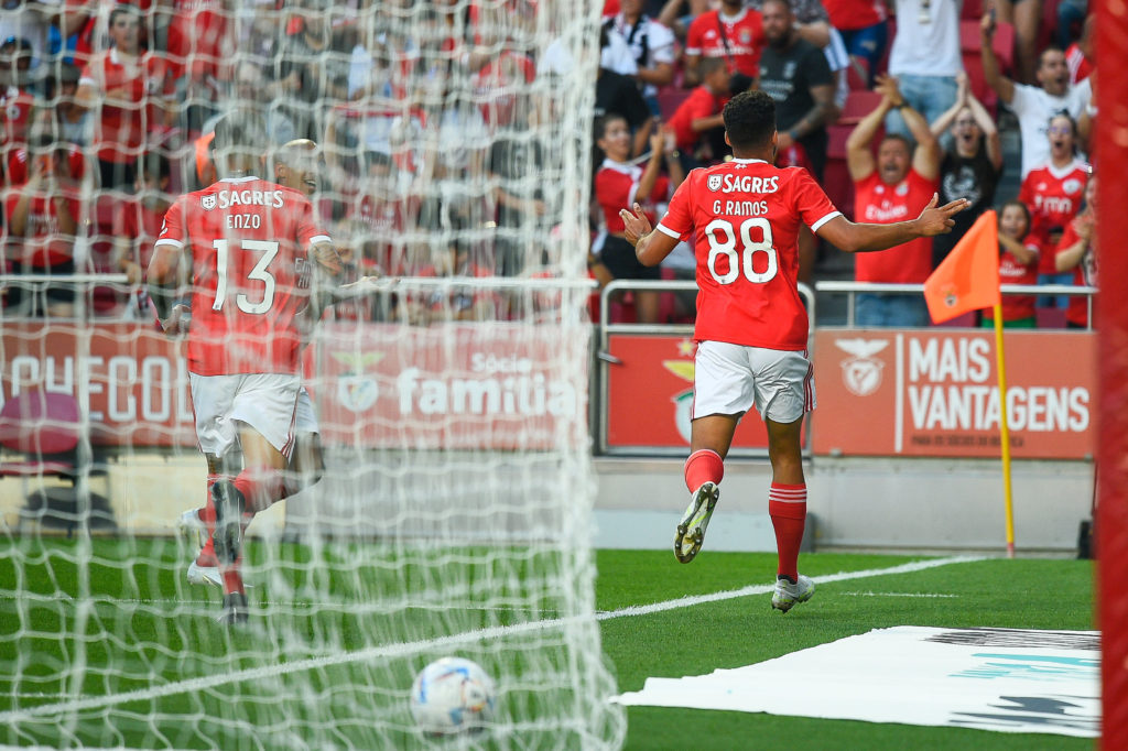 Enzo Fernandez from Benfica (L) and Goncalo Ramos from