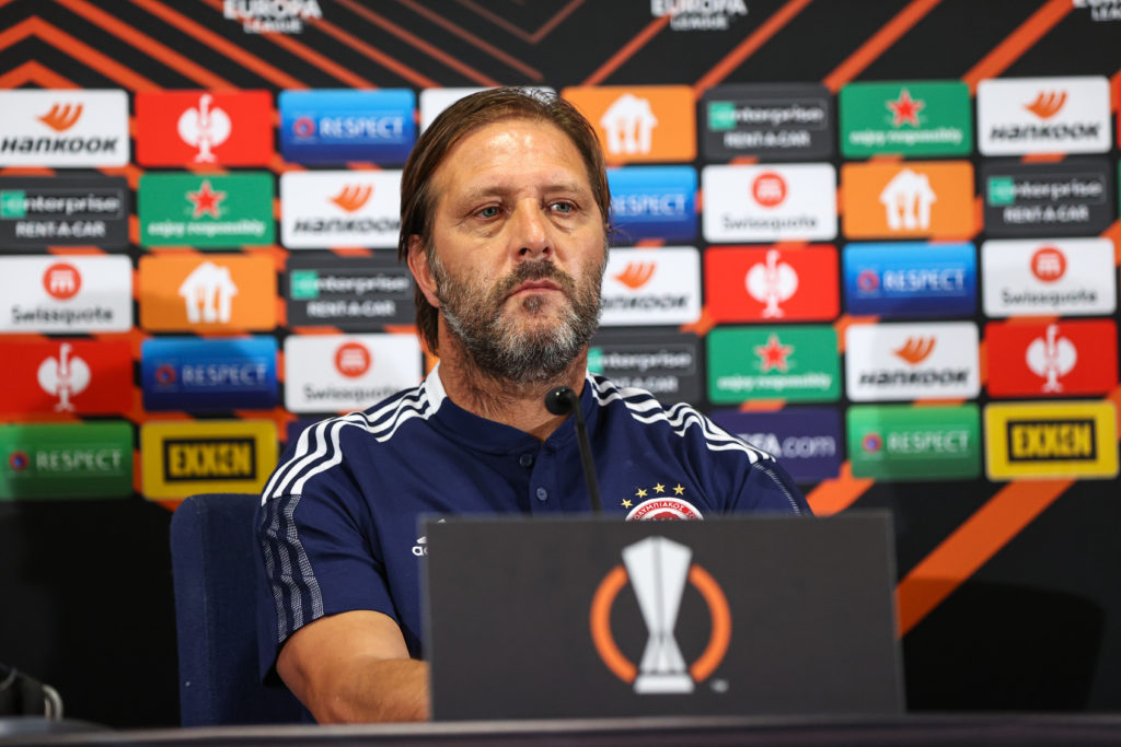 Press conference of Olympiacos