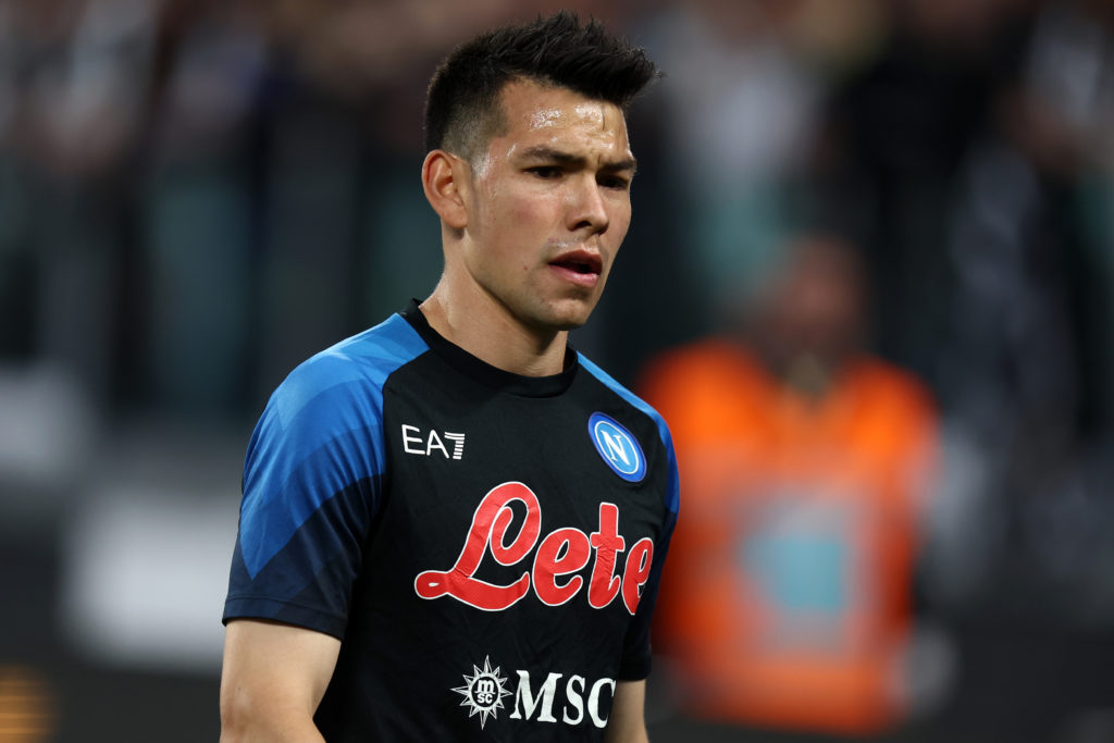 Hirving Lozano of Ssc Napoli during warm up before the
