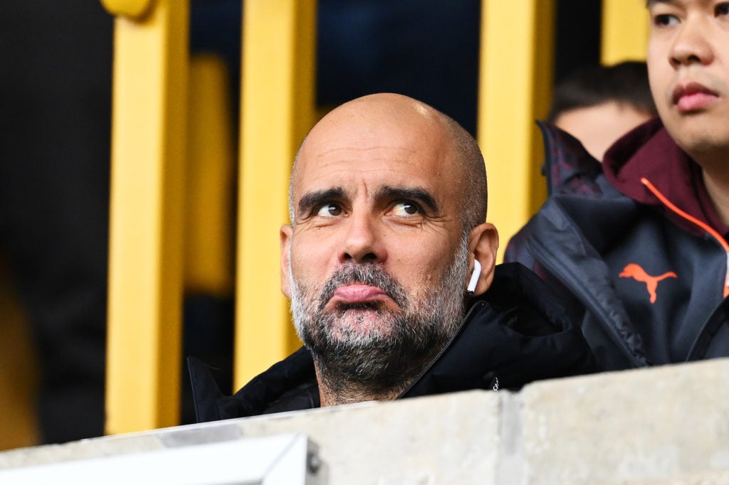 Pep Guardiola at Molineux during Wolverhampton Wanderers v Manchester City - Premier League