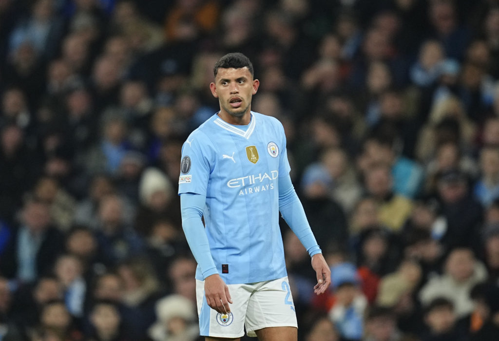 Matheus Nunes playing for Manchester City.