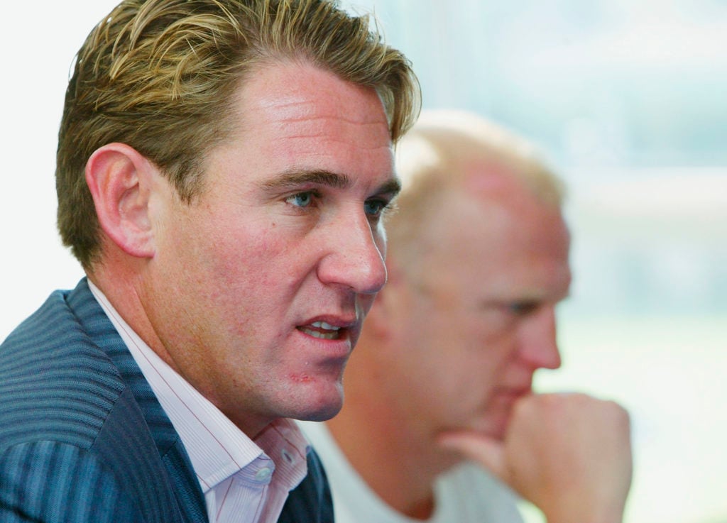 Simon Jordan in a press conference