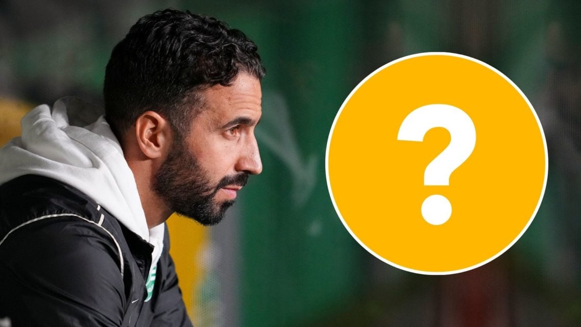 Sporting Head Coach Rúben Amorim prior to the match between Sporting CP and CD Nacional at Estádio José Alvalade. Inset, a question mark.