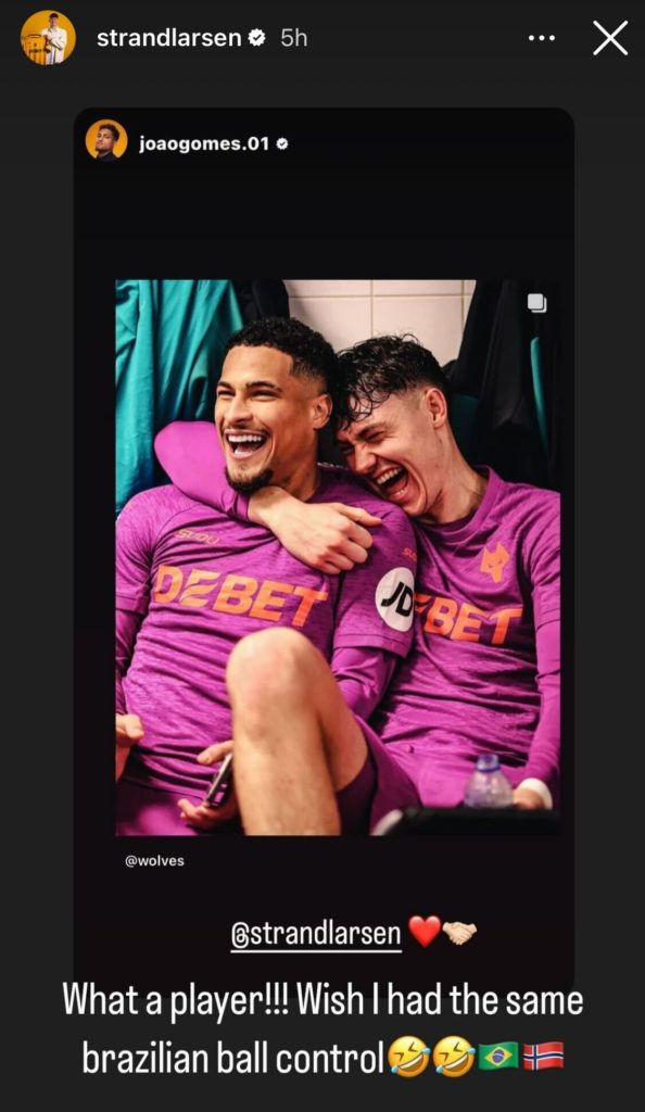 Strand Larsen Joao Gomes Instagram