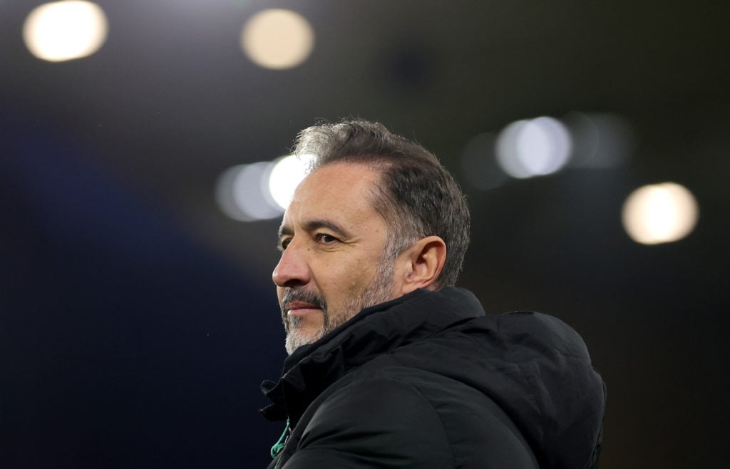 Wolves manager Vitor Pereira looks on against Aston Villa.