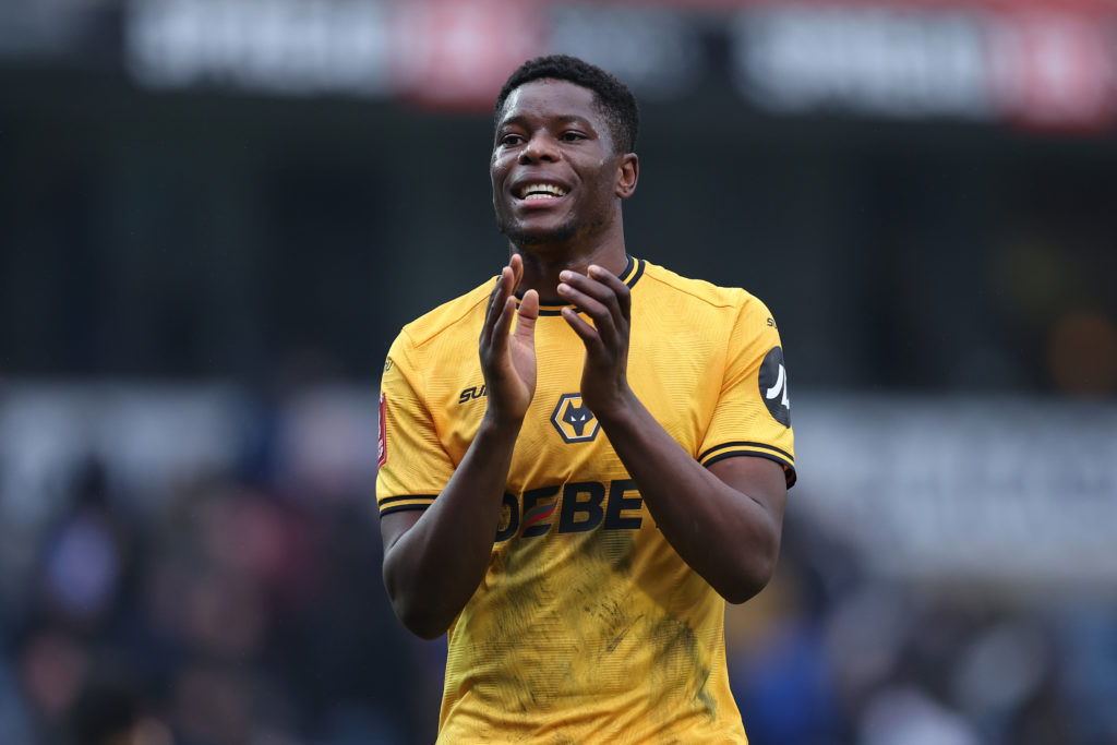 Wolves star Marshall Munetsi applauds.