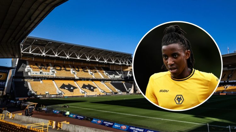 General view of Molineux Stadium interior. Inset, Tawanda Chirewa.