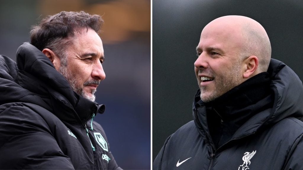 Split image of Vitor Pereira and Arne Slot.