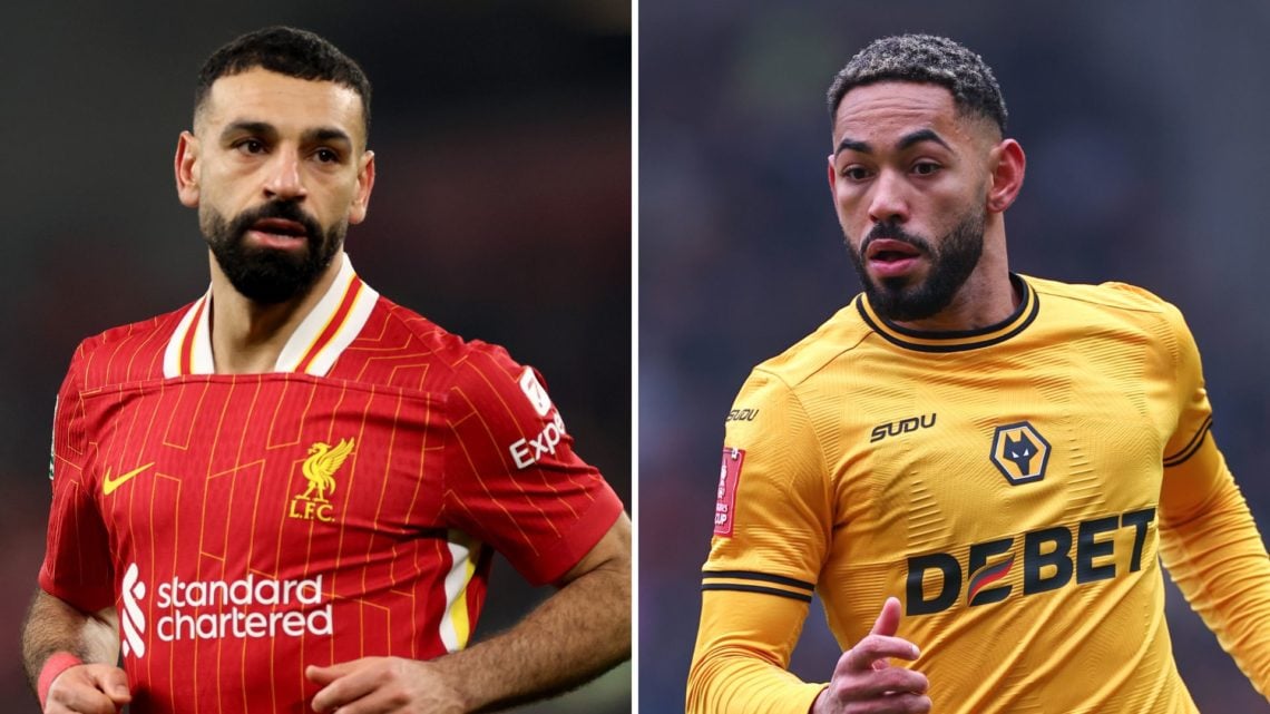 Split image of Mohamed Salah and Matheus Cunha.