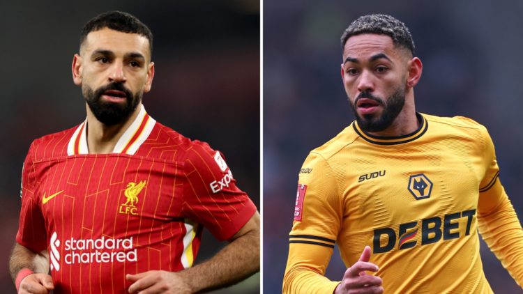 Split image of Mohamed Salah and Matheus Cunha.