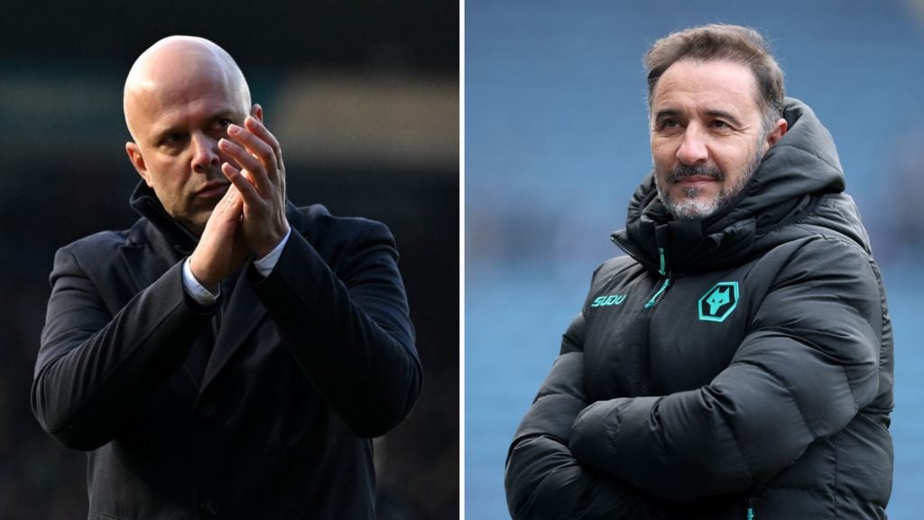 Split image of Arne Slot and Vitor Pereira.