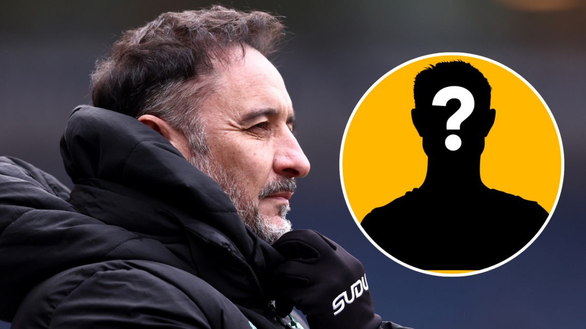 An image showing Vitor Pereira (left) with a mystery player circled.