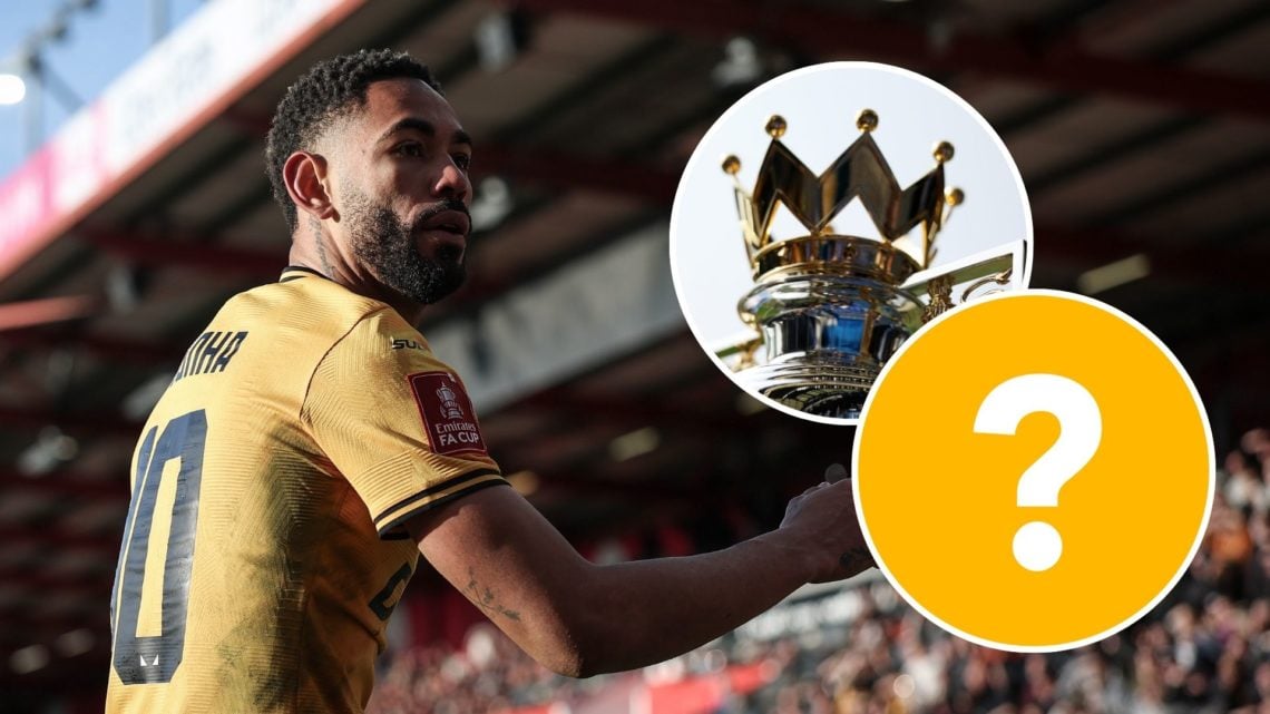 Matheus Cunha during the FA Cup match between Bournemouth and Wolves with insets of the Premier League Trophy displayed prior to the match between ...