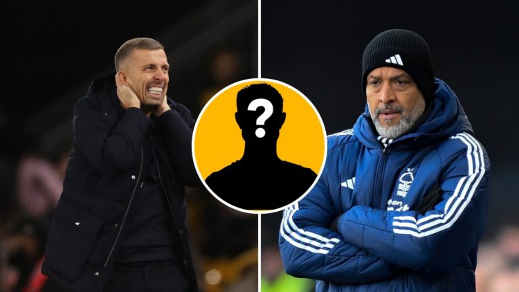 Split image of Gary O'Neil during the Premier League match between Wolverhampton Wanderers FC and Ipswich Town, Nuno Espirito Santo during the Prem...