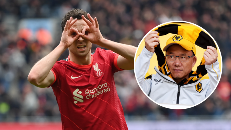 An image of Diogo Jota (left) with Fosun (right, circled).