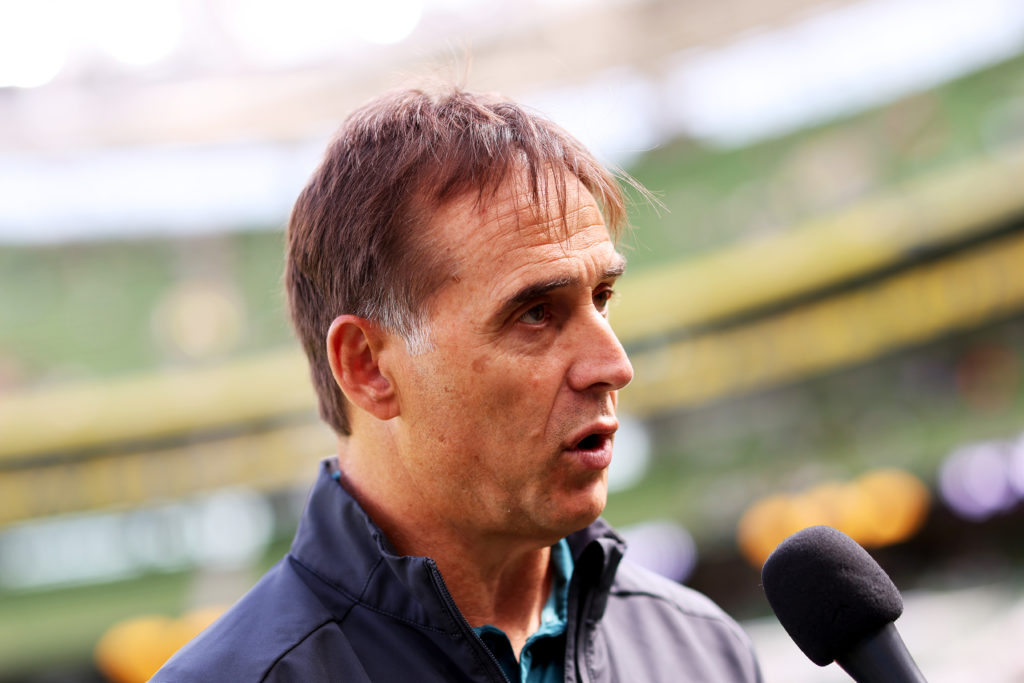 Julen Lopetegui being interviewed.
