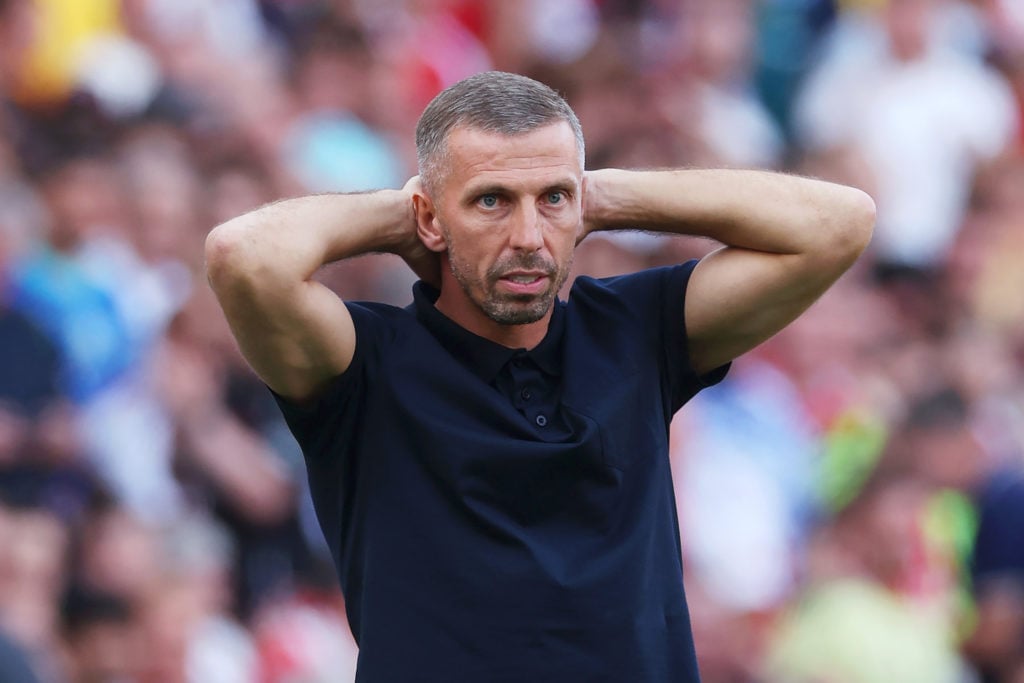 Gary O'Neil puts his hands on his head during Wolverhampton Wanderers' Premier League defeat at Arsenal.
