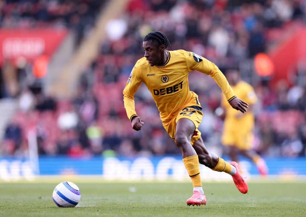 Jean-Ricner Bellegarde dribbles with the ball for Wolves in their Premier League match against Southampton.