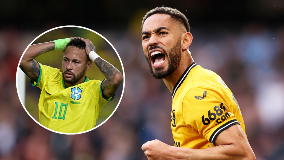 An image of Matheus Cunha (right) and Neymar (left, circled).