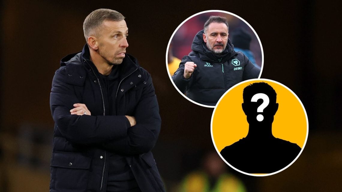 An image of Gary O'Neil (left) with insets of Vitor Pereira and a mystery player (circled).