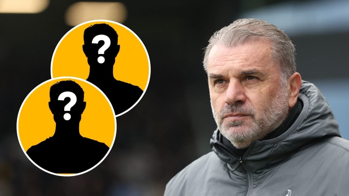 Tottenham Hotspur manager Ange Postecoglou during the Premier League match between Fulham FC and Tottenham Hotspur FC at Craven Cottage. Insets, tw...