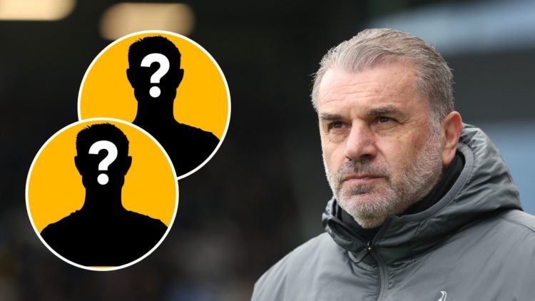 Tottenham Hotspur manager Ange Postecoglou during the Premier League match between Fulham FC and Tottenham Hotspur FC at Craven Cottage. Insets, tw...