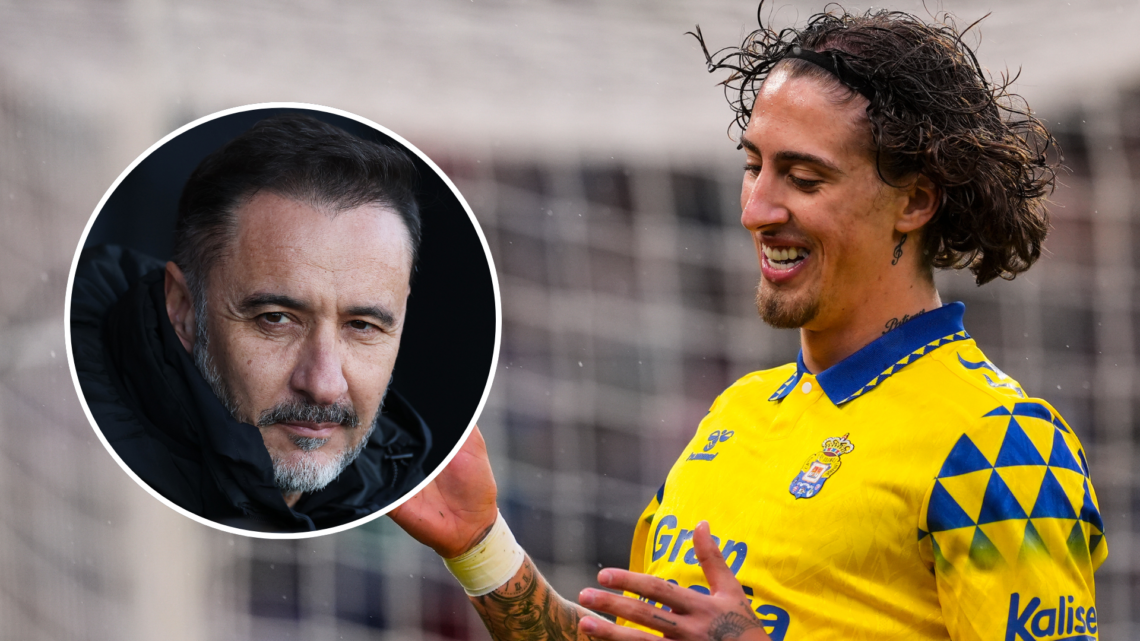 An image of Fabio Silva (right) with Vitor Pereira (left, circled).