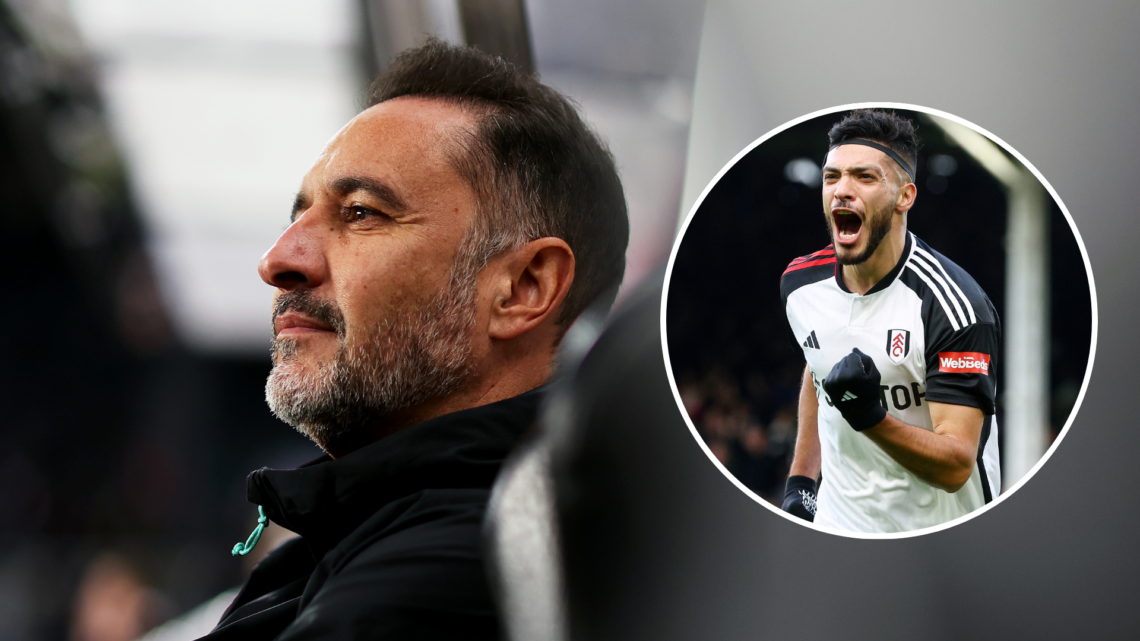 An image of Vitor Pereira (left) and Raul Jimenez (right, circled).