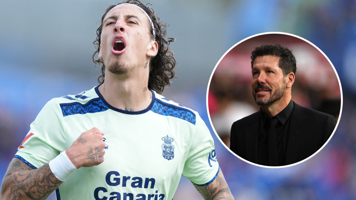 An image of Fabio Silva (left) with Diego Simeone (right, circled).