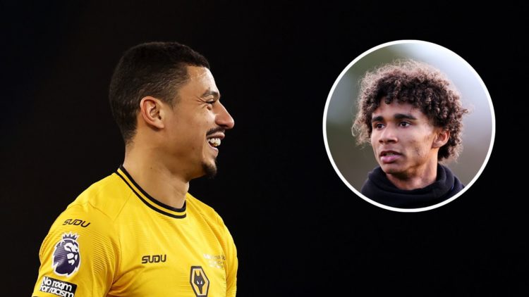 Andre of Wolverhampton Wanderers reacts during the Premier League match between Wolverhampton Wanderers FC and Everton FC at Molineux. Inset, Pedro...