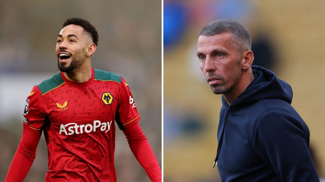 Split image: Gary O'Neil, manager of Wolverhampton Wanderers, looks on during the Premier League match between Wolverhampton Wanderers FC and AFC B...