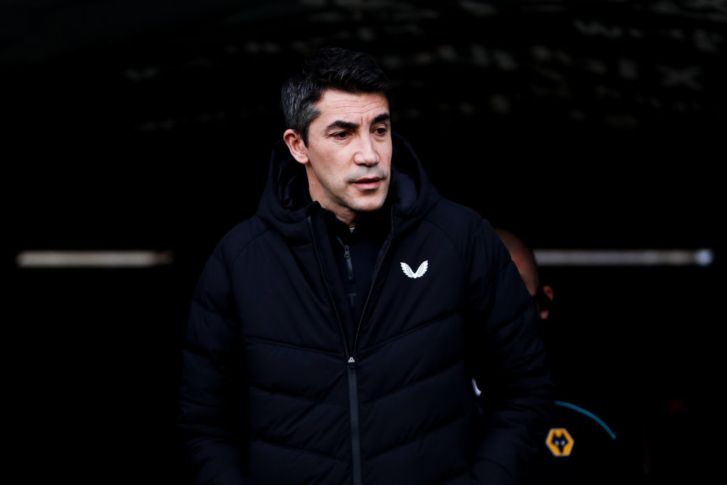 Former Wolves manager Bruno Lage on the touchline.