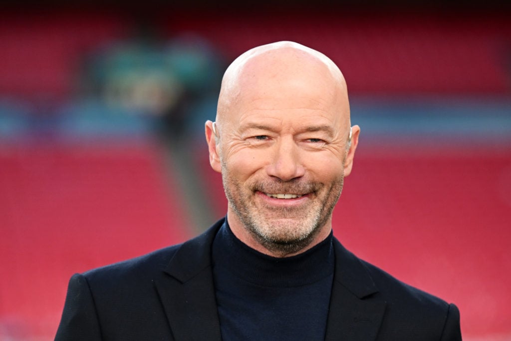Alan Shearer working as a pundit in the FA Cup