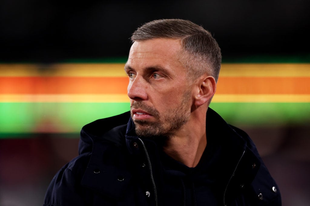 Gary O'Neil looks on while managing Wolves.