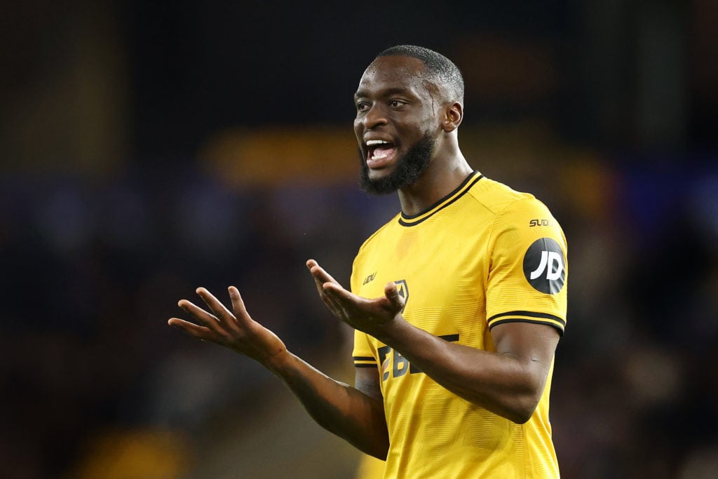 Toti Gomes gesturing during Wolves clash against West Ham