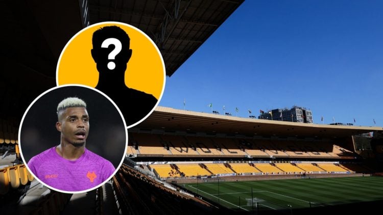 A general view of Molineux is seen during the Premier League match between Wolverhampton Wanderers FC and West Ham United FC at Molineux. Insets, M...