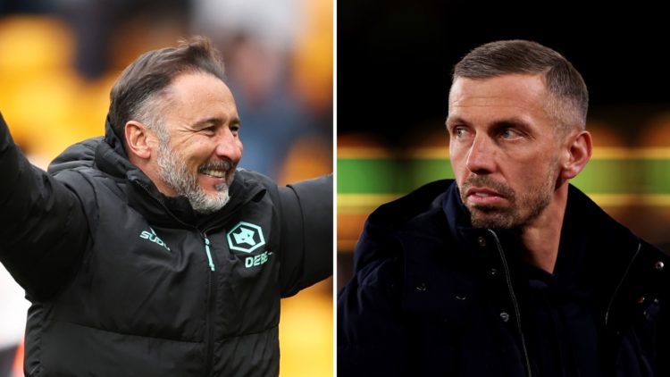Split image: Vitor Pereira, Manager of Wolverhampton Wanderers, acknowledges the fans after the Premier League match between Wolverhampton Wanderer...