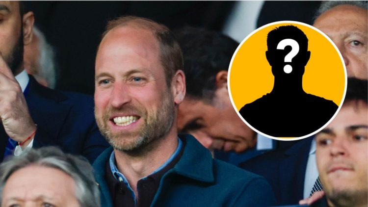Prince William, Prince of Wales is seen during the UEFA Champions League 2024/25 Quarter Final First Leg match between Paris Saint-Germain and Asto...