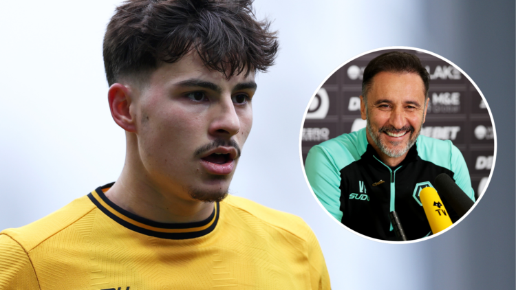 An image of Rodrigo Gomes (left) with Vitor Pereira (right, circled).