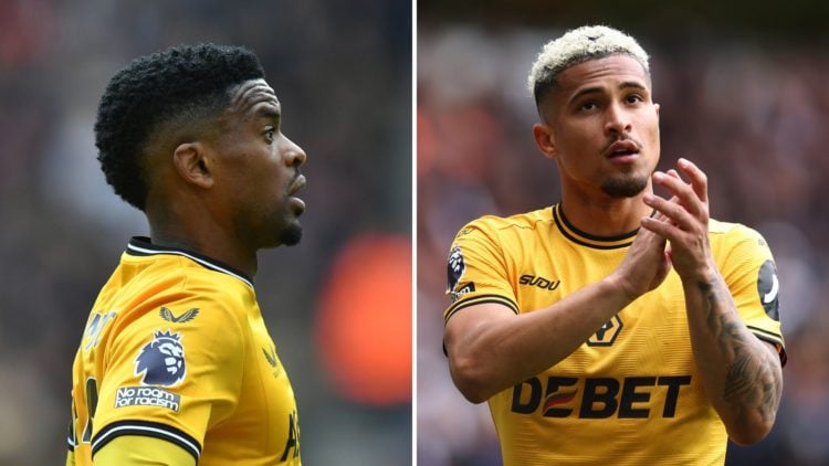 Split image: Wolverhampton Wanderers' Nélson Semedo during the Premier League match between Wolverhampton Wanderers and Sheffield United at Molineu...