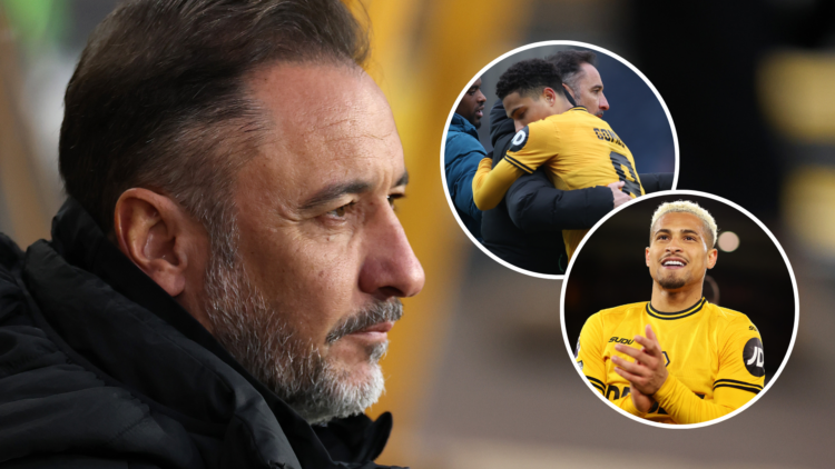 An image of Vitor Pereira (left) with him and Joao Gomes (right, circled).