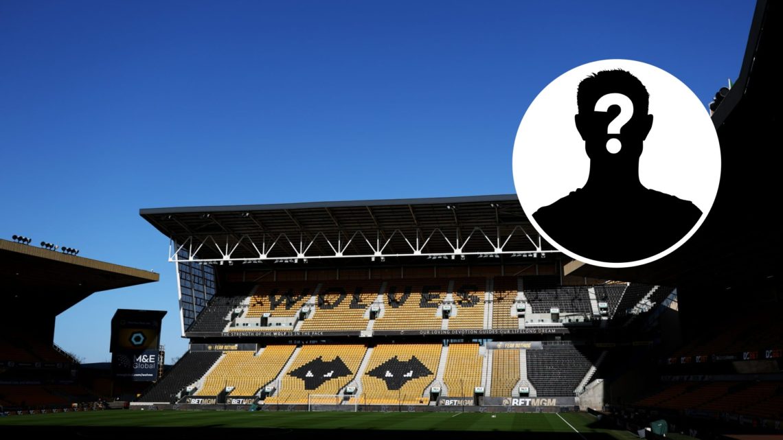 A general view of Molineux, and a mystery player inset