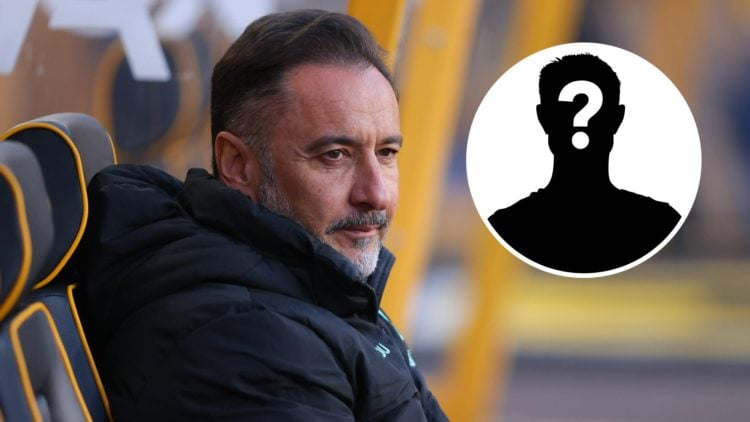 Wolves manager Vitor Pereira sits in the dugout at Molineux, mystery player (inset)