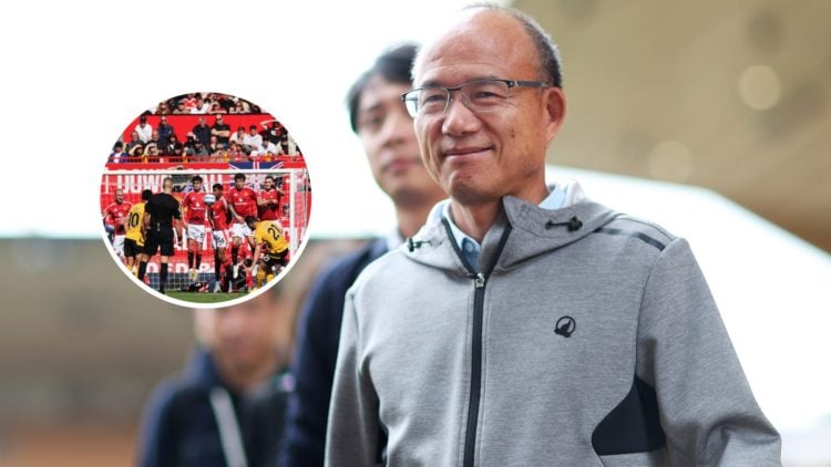 An image of Fosun with inset of Man United players