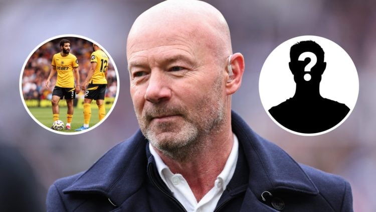 An image of Alan Shearer with insets of Wolves players and mystery