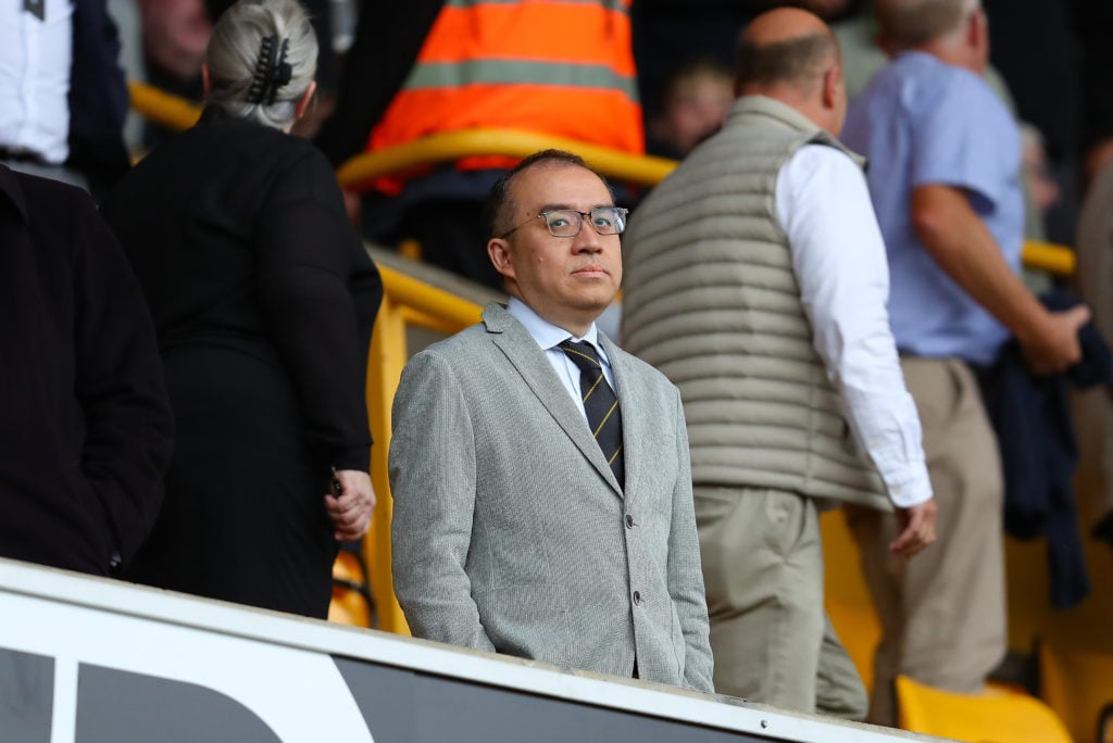 Wolves chairman Jeff Shi at Molineux.
