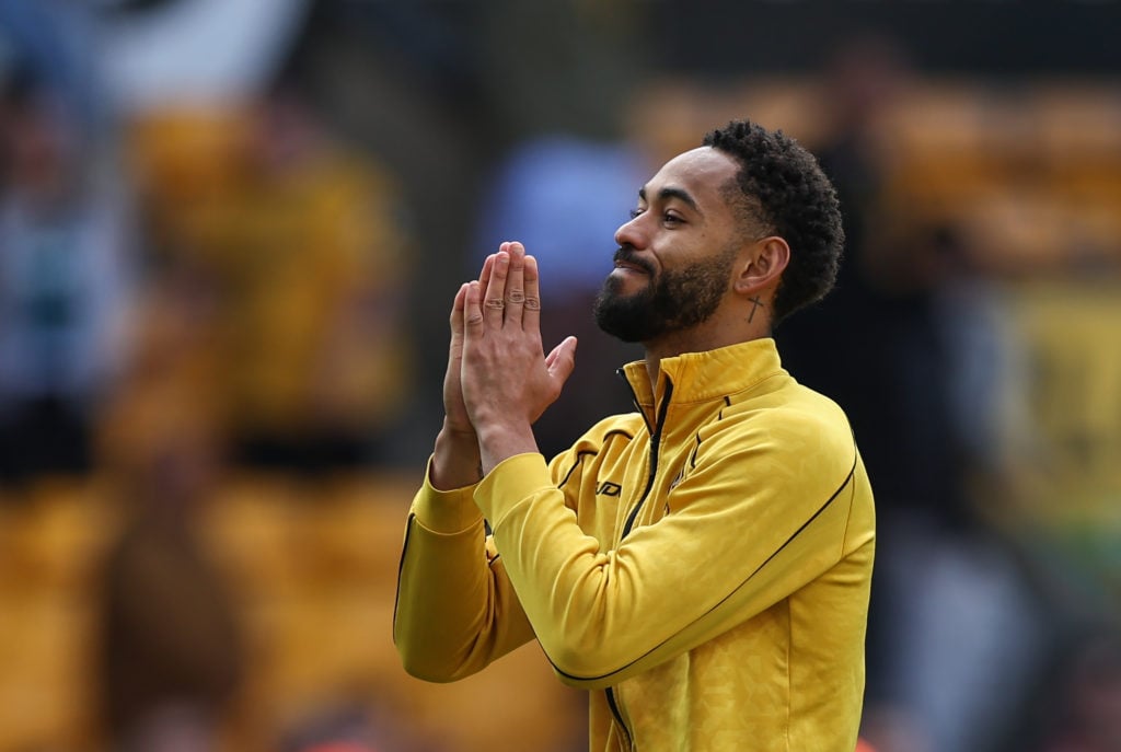 Matheus Cunha gestures to fans after Wolverhampton Wanderers FC v Brentford FC - Premier League