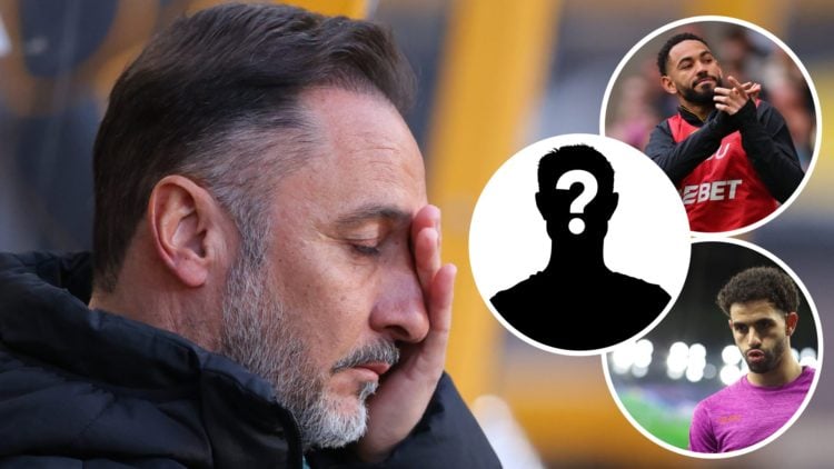 Vitor Pereira during the Premier League match between Wolverhampton Wanderers and West Ham United, insets, Matheus Cunha warms up during the Premie...
