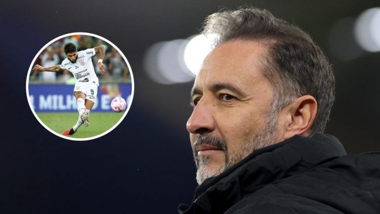 Vitor Pereira prior to the Premier League match between Wolverhampton Wanderers and Aston Villa, inset, Yuri Alberto scores during the match betwee...