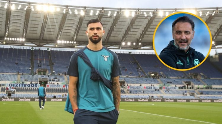 Lazio striker Taty Castellanos (central), Wolves manager Vitor Pereira (inset)